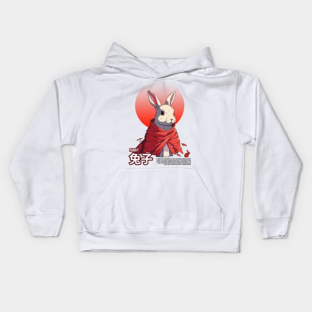 Rabbit chinese zodiac Kids Hoodie by Wahyuwm48